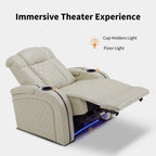 MCombo Power Recliner Chair with Adjustable Headrest, Dual Motor Home Theater Seating with USB Port, Breathable Leather HTS411