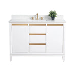 Vanity Art Bathroom Vanity with Ceramic Sink and Engineered Marble Top