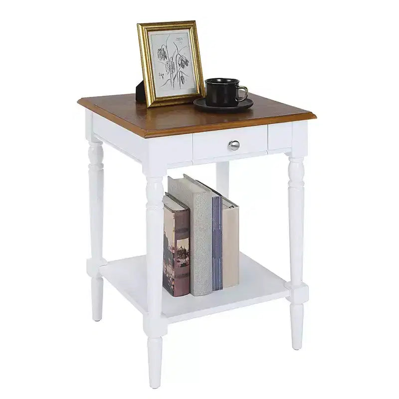 French Country 1 Drawer End Table with Shelf - Breighton Home