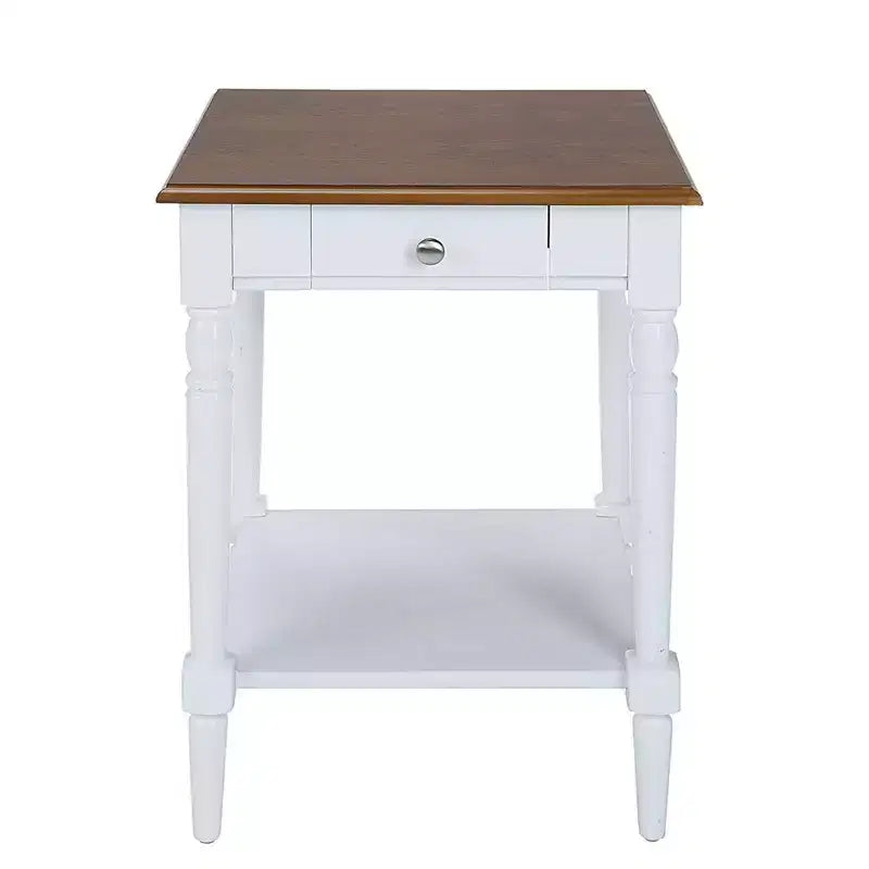 French Country 1 Drawer End Table with Shelf - Breighton Home
