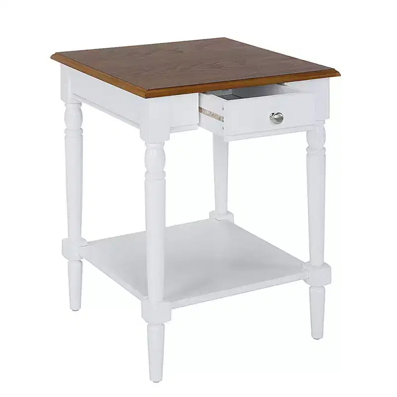 French Country 1 Drawer End Table with Shelf - Breighton Home