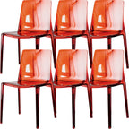 Amber Acrylic Armless Low Back Dining Chair