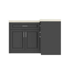 Efficient Corner Kitchen Cabinet L-Shape Kitchen Island: Ample Storage with Smooth - sliding Drawers,UV Countertop