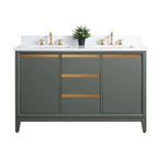 Vanity Art Bathroom Vanity with Ceramic Sink and Engineered Marble Top
