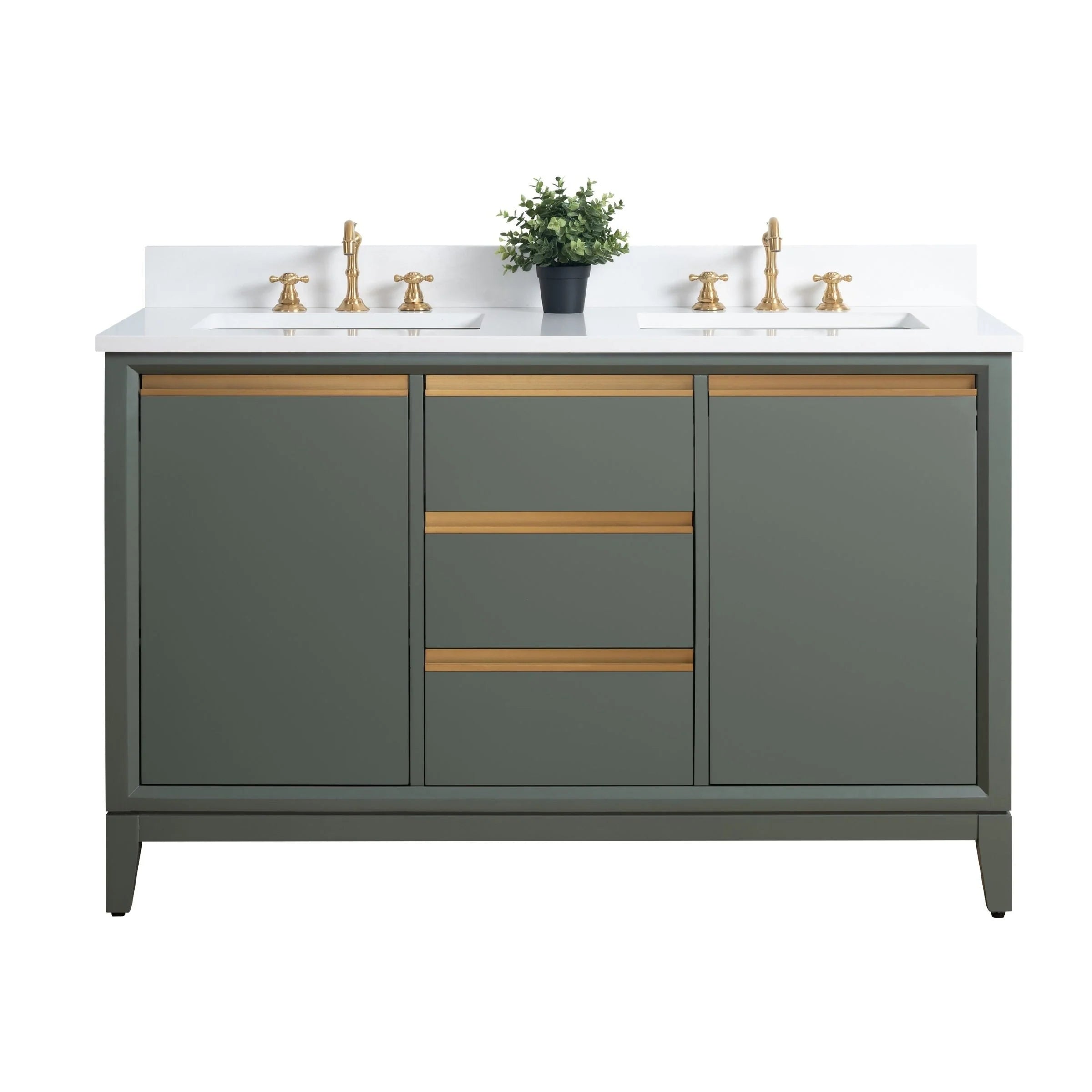 Vanity Art Bathroom Vanity with Ceramic Sink and Engineered Marble Top