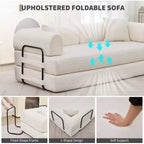 4-in-1 Convertible Sleeper Sofa Bed, 79 Frameless Corduroy Folding Floor Mattress Couch w/ Pillow, No Assembly Loveseat for Small Apartment