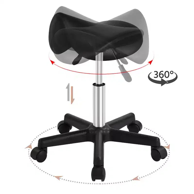 Sgabello con rotelle regolabile idraulicamente per salone