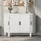Mobiletto Accent Sideboard in Legno con Ante a Fantasia Anticata per Corridoio, Ingresso, Soggiorno, Camera da Letto