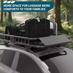 Universal Roof Rack Basket  Rooftop Cargo Carrier with Extension, Black, for SUV, 250 lbs Capacity