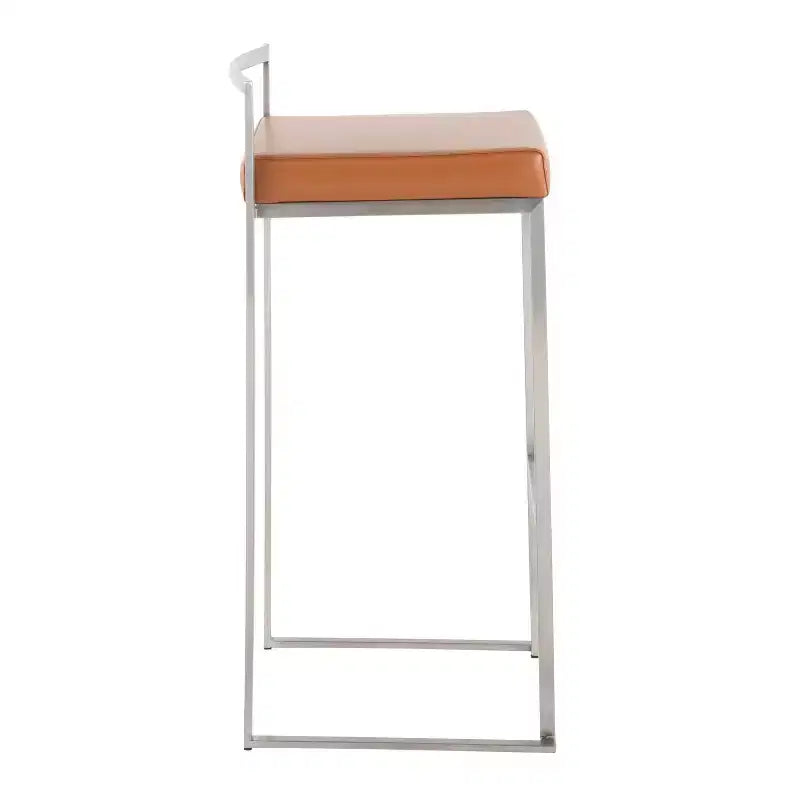 Sgabelli impilabili Fuji pelle/acciaio