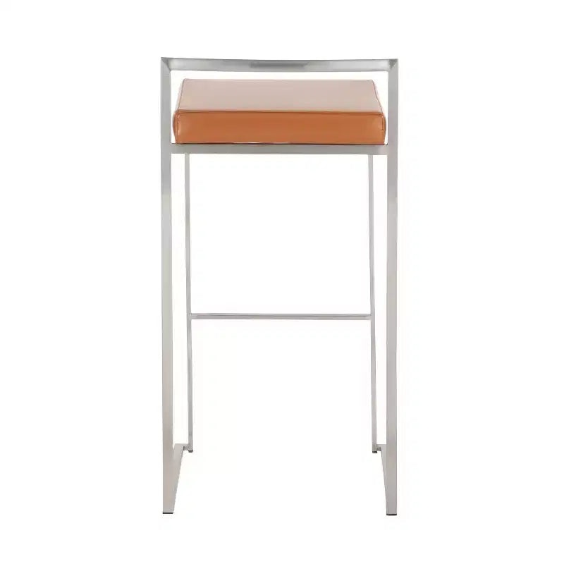Sgabelli impilabili Fuji pelle/acciaio