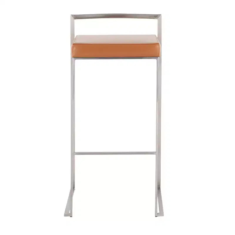 Sgabelli impilabili Fuji pelle/acciaio