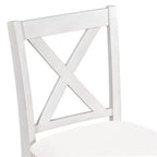 Homy Casa 5-Piece Counter-Height Dining Table and Chairs Set with Storage Shelves, White and Walnut  Modern Farmhouse Style