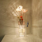 Plug In Column LED Rattan Floor Lamp for Living Room
