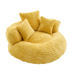 Bean Bag Sofa for Adults Kids, Oversized Corduroy Bean Bag Chair with 3 Pillows & Armrest for Living Room Bedroom