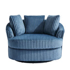 Fauteuil pivotant rond surdimensionné en velours côtelé avec accoudoirs encastrés 43 W