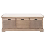 Banc de rangement SAFAVIEH Fiorello 3 tiroirs avec coussin - 47,3 L x 15 P x 19 H - 47Lx15Px19H