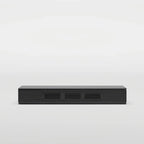 Meuble TV minimaliste avec tiroirsConsole multimédia en bois massif avec placards, porte abattante, placage noyer, entièrement assemblé
