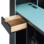 Gamer Hub Daybed with Desk, RGB Lights, Charging Station, Storage Drawers & Bookcase Headboard