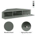 47 Corner Floating TV Stand, 3 Shelves, Transitional Style, Space-Saving Wall Mount