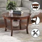 Round Coffee Table with Shelf