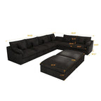 Large Linen Corner Sectional Sofa Couch for Living Room Set