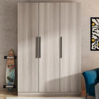 Wardrobe Armoire Wooden Closet Cabinet 6 Storage Cube and Hanging Rod