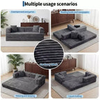 80.7 5-in-1 Convertible Sleeper Sofa Bed – Corduroy, 1200 lbs, No Assembly