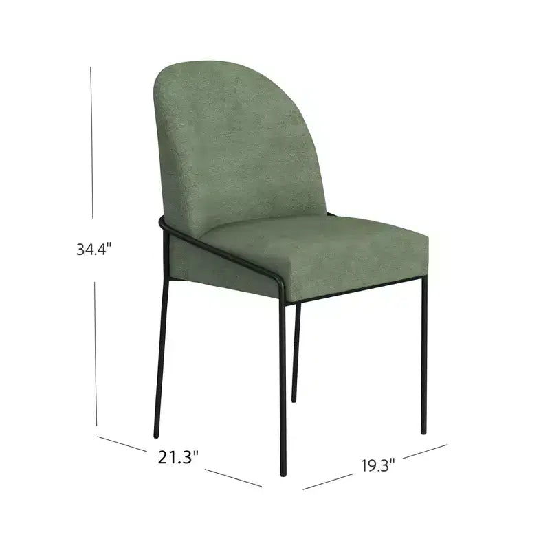 Sedia da pranzo moderna in metallo e velluto