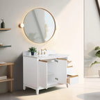 Vanity Art Bathroom Vanity with Ceramic Sink and Engineered Marble Top