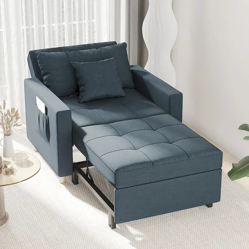 Adjustable Sleeper Chair Bed, 3-in-1 Convertible, Multiple Colors, Fits 1 Person
