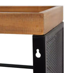 Carrello contenitore in metallo rettangolare Piazza, 18x7x30, naturale e nero