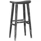 Sgabello da bar Colton Wood - Nero/Bianco lavato/Legno Sungkai