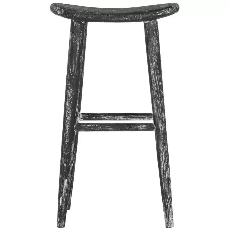 Sgabello da bar Colton Wood - Nero/Bianco lavato/Legno Sungkai