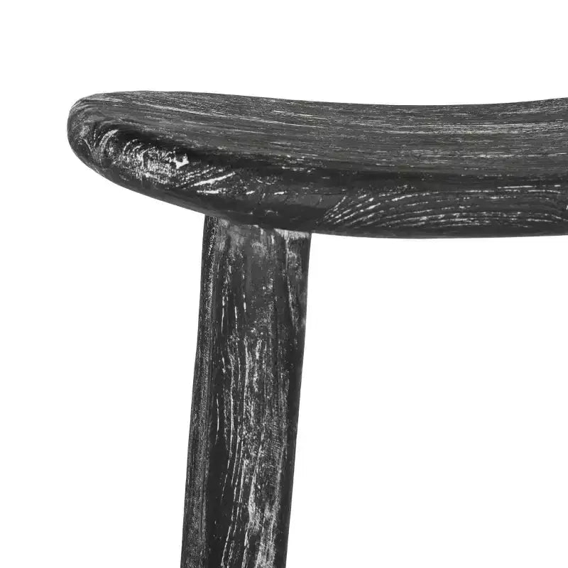 Sgabello da bar Colton Wood - Nero/Bianco lavato/Legno Sungkai