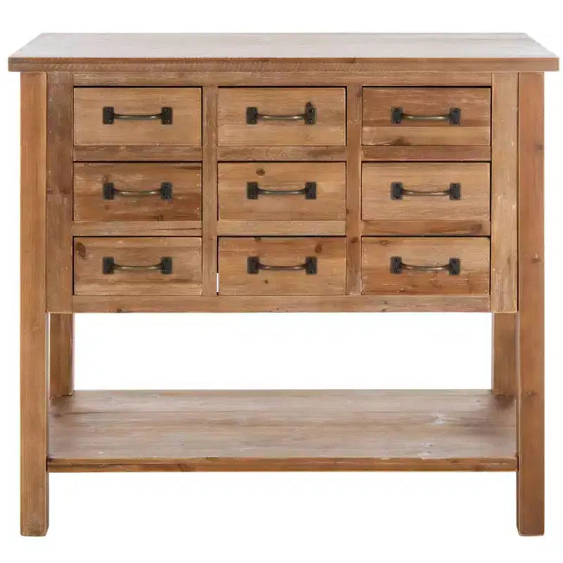 Mendie 6 Drawer Table - AMH1552 - Natural Oak - Safavieh Couture