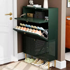 CLIHOME 24 Pair Entryway Shoe Storage Organizer Cabinet Flip Drawers Closet Shoe Rack Shelf Organizer