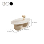 Table basse moderne avec plateau en pierre blanche anti-rayures