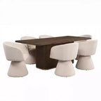 Christopher Knight Home Yodsak Modern 7 Piece Wooden and Metal Dining Set with 180 Swivel Chairs