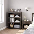 Libreria a 3 ripiani, Scaffali autoportanti 100 cm, Libreria alta per casa, ufficio, soggiorno, Arredo Decorativo