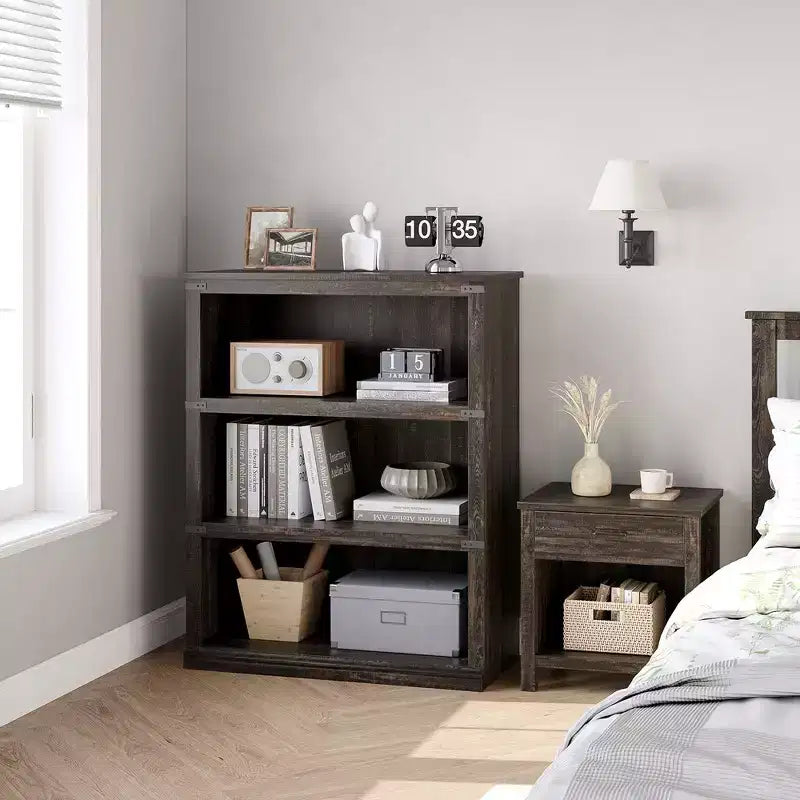 Libreria a 3 ripiani, Scaffali autoportanti 100 cm, Libreria alta per casa, ufficio, soggiorno, Arredo Decorativo