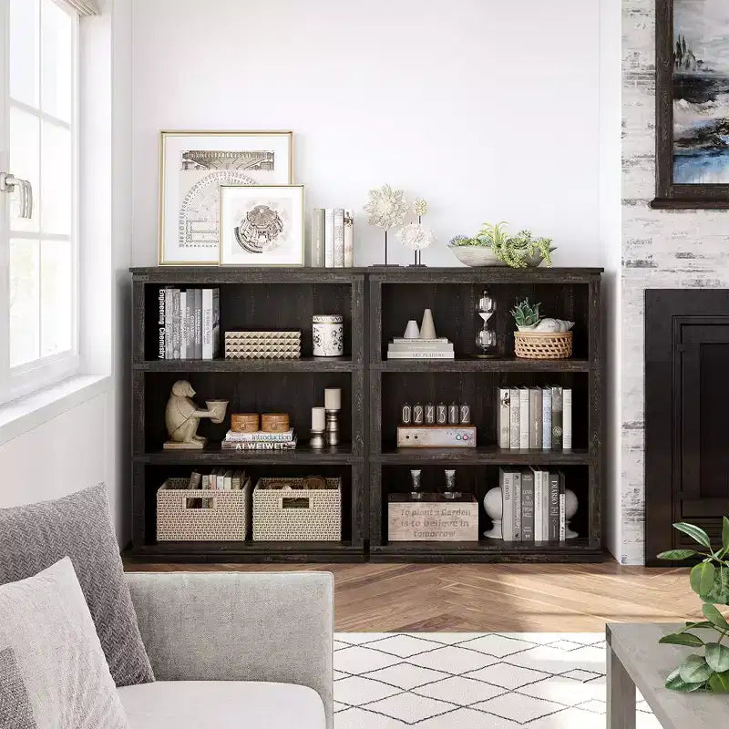 Libreria a 3 ripiani, Scaffali autoportanti 100 cm, Libreria alta per casa, ufficio, soggiorno, Arredo Decorativo