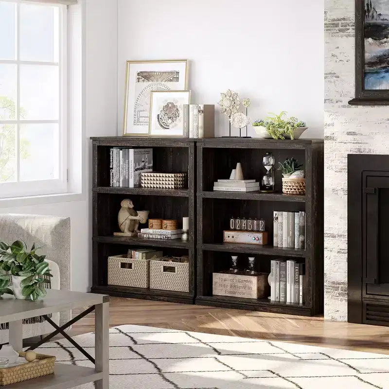 Libreria a 3 ripiani, Scaffali autoportanti 100 cm, Libreria alta per casa, ufficio, soggiorno, Arredo Decorativo