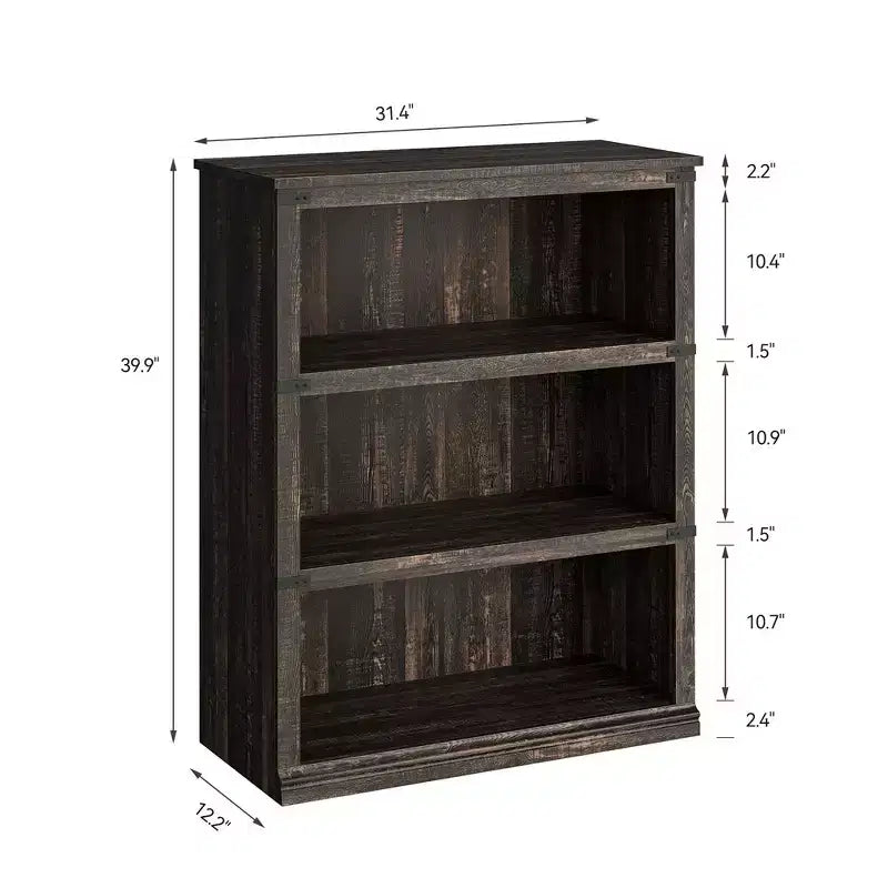 Libreria a 3 ripiani, Scaffali autoportanti 100 cm, Libreria alta per casa, ufficio, soggiorno, Arredo Decorativo