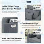 Adjustable Sleeper Chair Bed, 3-in-1 Convertible, Multiple Colors, Fits 1 Person
