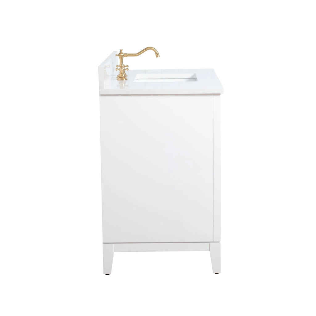 Vanity Art Bathroom Vanity with Ceramic Sink and Engineered Marble Top