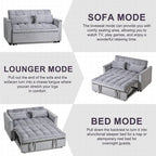 Causeuse moderne en velours avec dossier inclinable et poches, 2 places – Gris foncé / Gris clair / Bleu / Noir