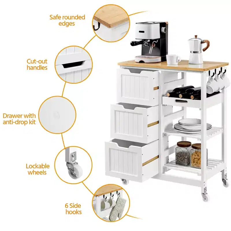 Isola da cucina mobile carrello da cucina con armadietto e cassetto