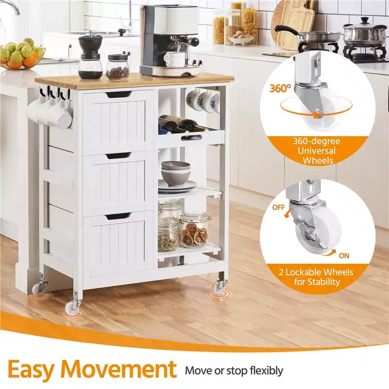 Isola da cucina mobile carrello da cucina con armadietto e cassetto