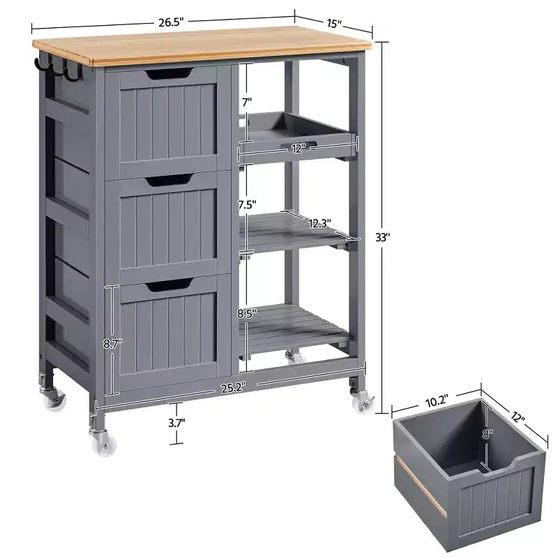 Isola da cucina mobile carrello da cucina con armadietto e cassetto